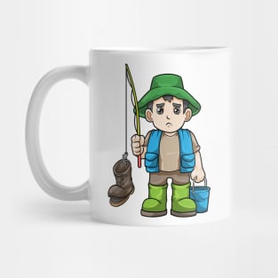 Angler with Fishing rod & Bucket Mug